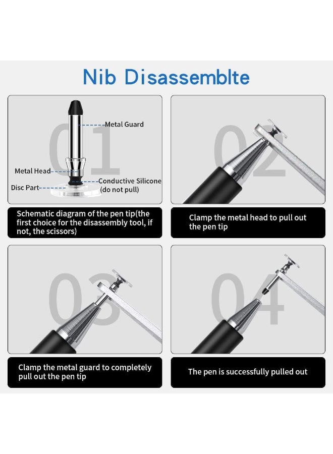 Stylus for iPad, Stylus Magnetic Disc Universal Stylus Pens Touch Screens for Apple/iPhone/iPad pro/Mini/Air/Android/Microsoft/Surface All Capacitive Touch Screens - (White) - Image 5