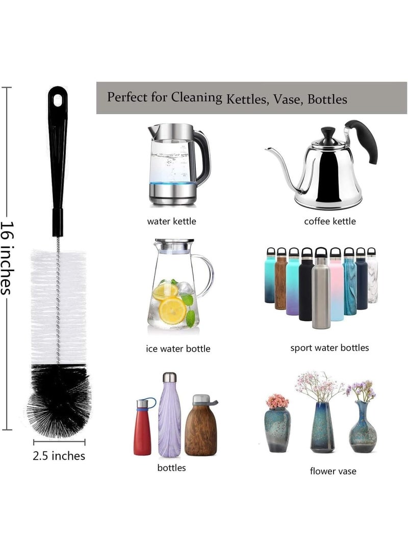 جونيس 8 قطع فرشاة تنظيف الزجاجات – فرشاة طويلة المقبض لتنظيف زجاجات النبيذ/الجعة الضيقة، الترمس، القارورة الرياضية، الغلاية، فرشاة الأغطية وفرشاة الماصة - Image 3