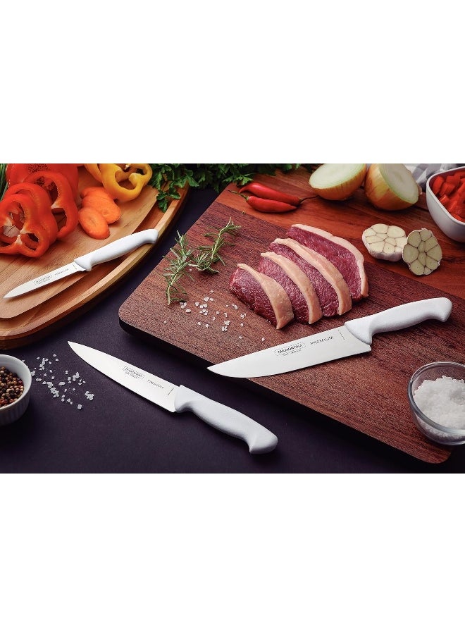 TRAMONTINA Tramontina Premium 3 Pieces Knife Set With Stainless Steel Blade And White Polypropylene Handle  - Image 3