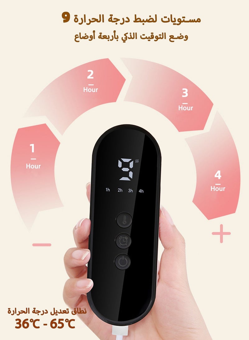 Squarecircle Electric Heating Pad for Knee Pain Relief – Adjustable Heat & Timer, Auto Shut-Off, Soft & Washable – Helps with Fatigue Recovery, Injury Relief – Great Gift for Parents and Loved Ones - Image 5