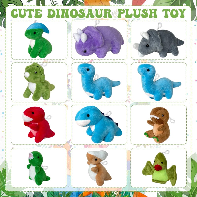 Gaiaring 38 Pcs Adopt a Dinosaur Pet Party Favors Dinosaur Stuffed Animal Include 12 Mini Plush Dinosaur 12 Foldable Boxes 12 Adopt Dinosaur Cards 1 Adopt Sign 1 Adopt Fence for Adopt a Pet Party - Image 3