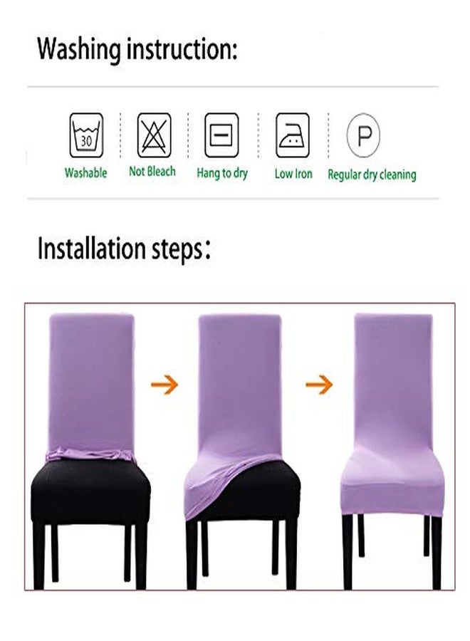 FLYPARTY 6X Universal Stretch Spandex Removable Washable Short Dining Chair Cover Protector Seat Solid Slipcovers for Hotel,Dining Room,Ceremony,Wedding etc(Champagne) - Image 4