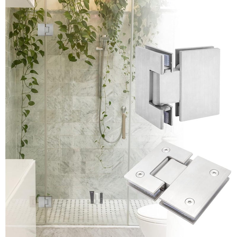 Silvery 180 Degree Heavy Duty Stainless Steel Glass Door Hinge 8-12mm - Image 4