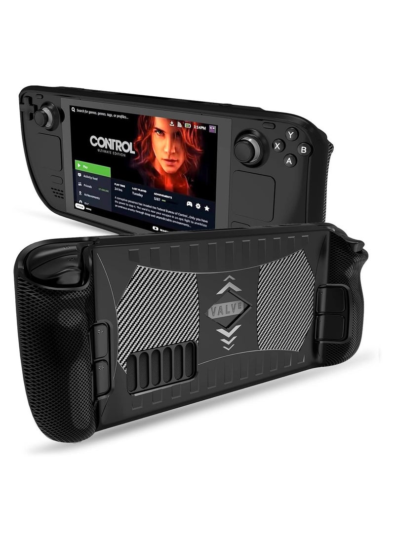 KASTWAVE - Protective Case for Steam Deck, Protective Cover Case Compatible with Steam Deck, Shock-Absorption, Non-Slip and Anti-Scratch Design Cover Protector, Handheld Protective Case (Black) - Image 1