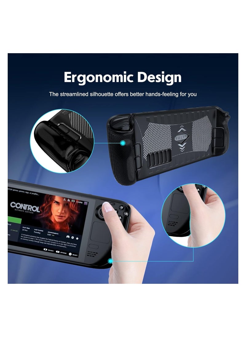 KASTWAVE - Protective Case for Steam Deck, Protective Cover Case Compatible with Steam Deck, Shock-Absorption, Non-Slip and Anti-Scratch Design Cover Protector, Handheld Protective Case (Black) - Image 1