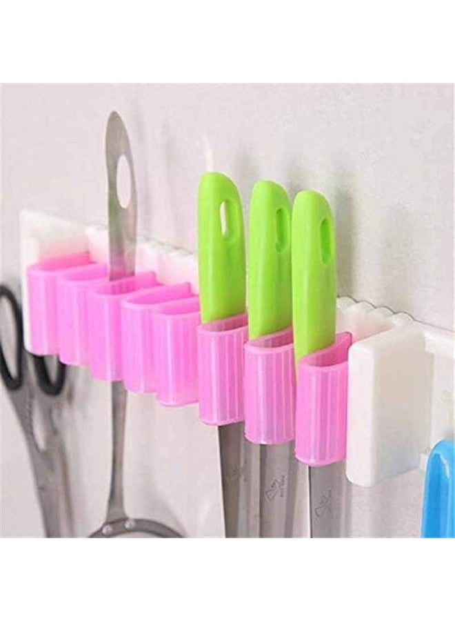 حامل يثبت على الحائط بتصميم مشبك عملي، متعدد الاستخدامات لتخزين أدوات التنظيف وأدوات المطبخ والحمام، متين وموفر للمساحة (متعدد الالوان) - Image 2