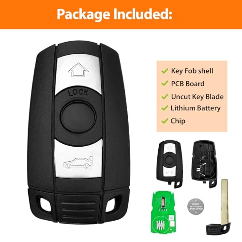 TG Auto Keyless Key Fob Remote Control Replacement for 2004-2016 BMW CAS1 3 5 6 Series M3 M5 M6 X1 X5 X6 Z4 KR55WK49127 315MHz 46 3 Buttons (Set of 2) - Image 5