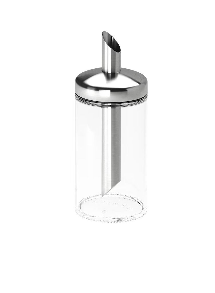 Portion sugar shaker, clear glass/stainless steel15 cm - Image 1
