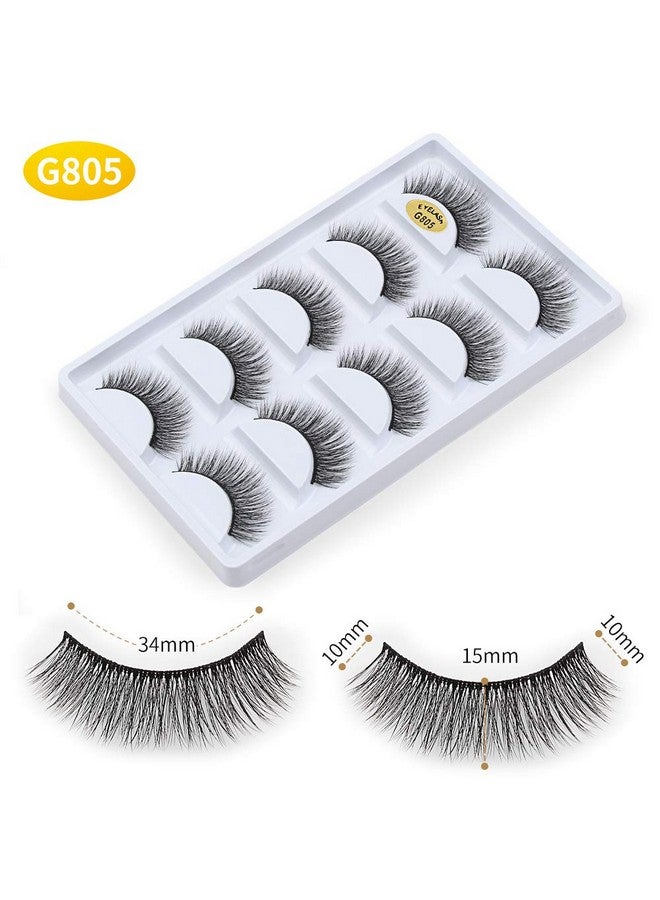 Vayator 10 Pairs/Set 3D Mink Lashes Natural False Eyelashes Dramatic Volume Fake Lashes Makeup Eyelash Extension Silk Eyelashes (G805) - Image 5