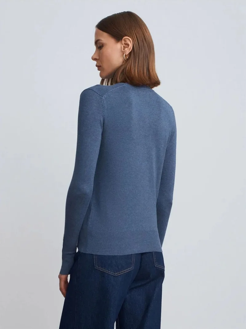 ديلفين Dilvin Women's Turtleneck Knit Sweater With Buttons
