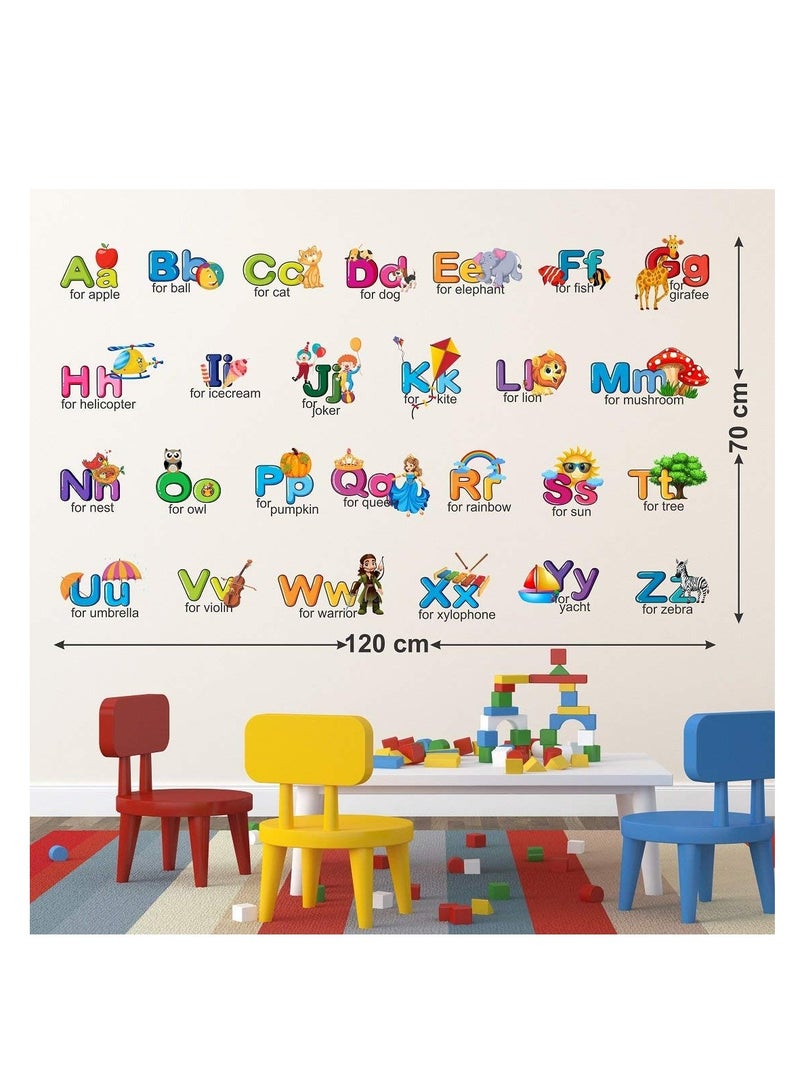 مملكة الإكسسوارات ملصق حائط للحروف الهجائية من الفينيل للأطفال الصغار لتعليم الحضانة ومرحلة ما قبل المدرسة ورياض الأطفال (120 × 70 سم) - Image 2