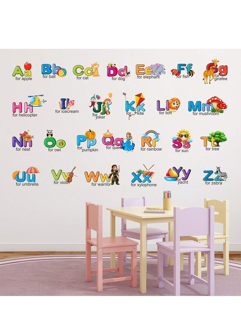 مملكة الإكسسوارات ملصق حائط للحروف الهجائية من الفينيل للأطفال الصغار لتعليم الحضانة ومرحلة ما قبل المدرسة ورياض الأطفال (120 × 70 سم) - Image 3