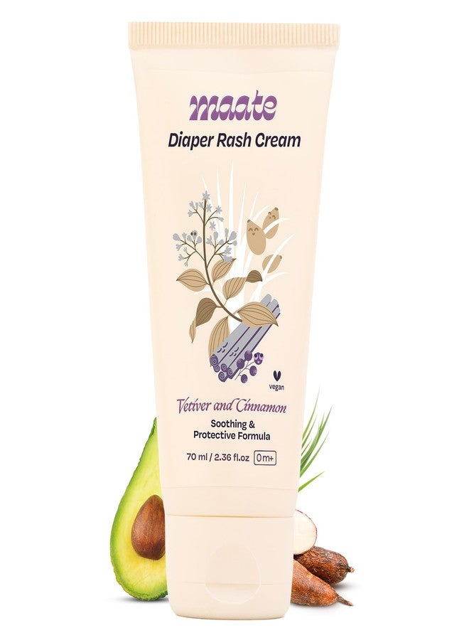 Maate Diaper Rash Cream for Baby 70ml | Enriched with Vetiver, Cinnamon, and Rosemary Oils | Treats & Heals Diaper Rashes & Infection | Diaper Cream for Baby | Pediatrician & Dermatologically Tested - Image 1