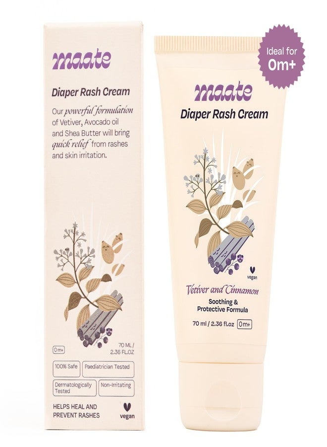 Maate Diaper Rash Cream for Baby 70ml | Enriched with Vetiver, Cinnamon, and Rosemary Oils | Treats & Heals Diaper Rashes & Infection | Diaper Cream for Baby | Pediatrician & Dermatologically Tested - Image 2