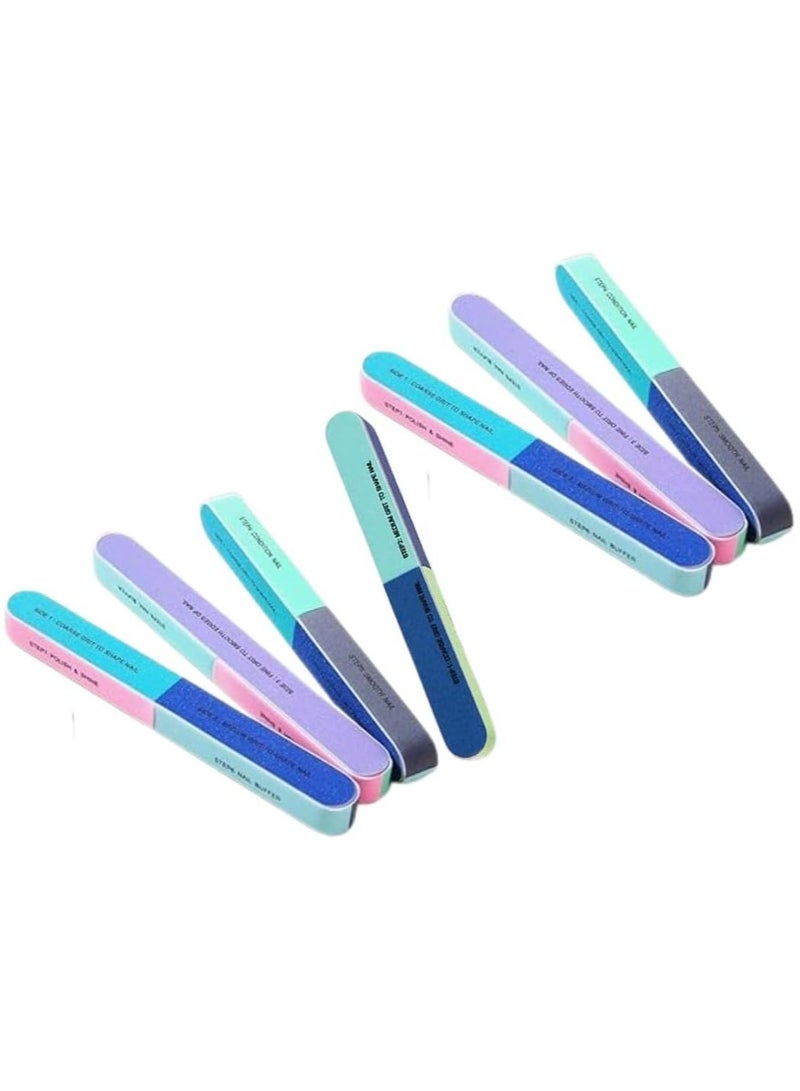 7قطعة من مبرد الاظافر الاحترافي، مبرد اظافر7 أوجة - متعدد الالوان