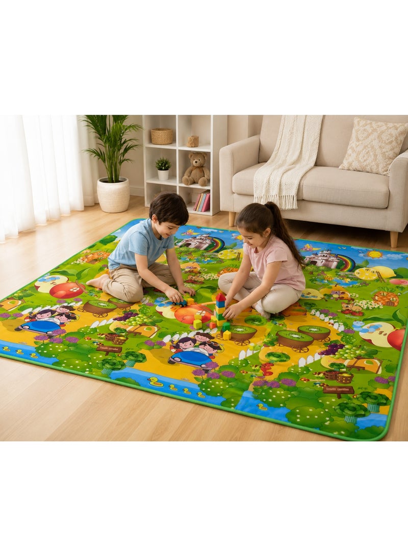Extra Large Kids Foldable Play Mat 180 × 170 cm | Double-Sided Waterproof Baby Crawling Mat | Aluminum Foil Thermal Backing | Soft Foam Floor Mat for Indoor & Outdoor Play - Image 1