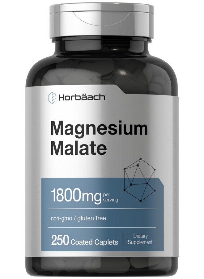 Horbäach Magnesium Malate 1800mg | 250 Coated Caplets | Vegetarian, Non-GMO, Gluten Free Supplement - Image 1