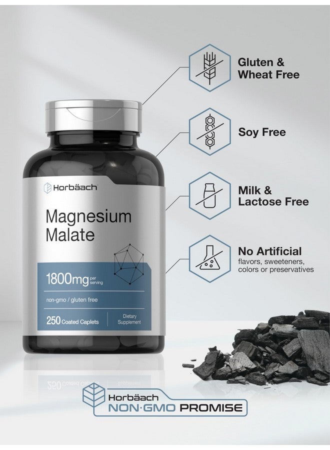 Horbäach Magnesium Malate 1800mg | 250 Coated Caplets | Vegetarian, Non-GMO, Gluten Free Supplement - Image 5