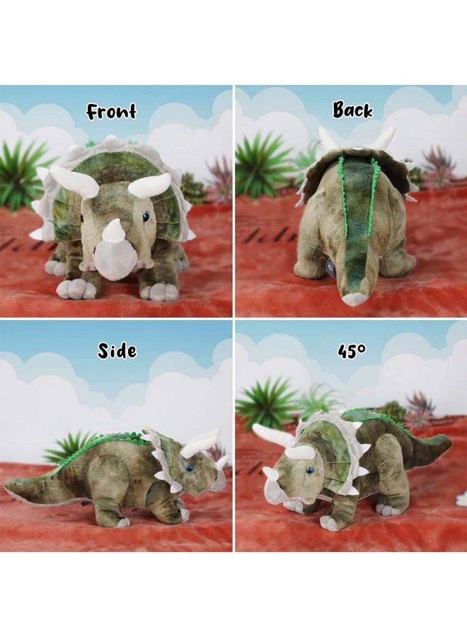 AULUDA Dinosaur Plush Toy, Triceratops Stuffed Animal Throw Plushie Pillow Doll, Soft Grey Fluffy Friend Hugging Cushion - Present For Every Age & Occasion - Image 5