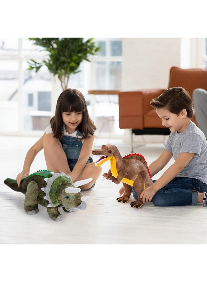 AULUDA Dinosaur Plush Toy, Triceratops Stuffed Animal Throw Plushie Pillow Doll, Soft Grey Fluffy Friend Hugging Cushion - Present For Every Age & Occasion - Image 4