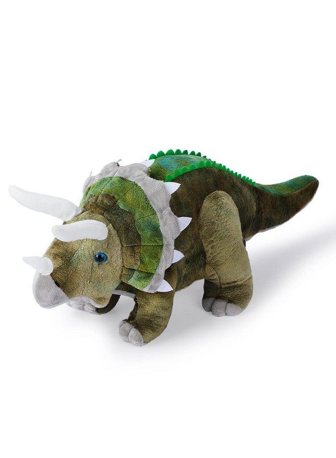 AULUDA Dinosaur Plush Toy, Triceratops Stuffed Animal Throw Plushie Pillow Doll, Soft Grey Fluffy Friend Hugging Cushion - Present For Every Age & Occasion - Image 1