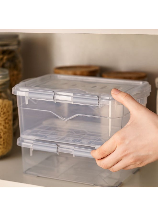 Titiz Reusable container box BPA free food storage container airtight seal lid & clips dishwasher & freezer safe transparent grey 13 liters - Image 3