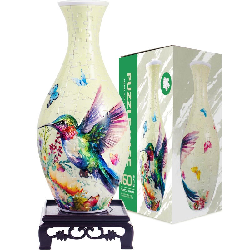 HOTPLACY 3D Puzzle Vase,160 Pieces 3D Puzzle Vase for Flowers,Unique Adult Crafts and Art,Great Gift for Women, Motherâ€™Day Gifts, 3D DIY House Warming Gift for Flower Arrangements and Home Decor - Image 1
