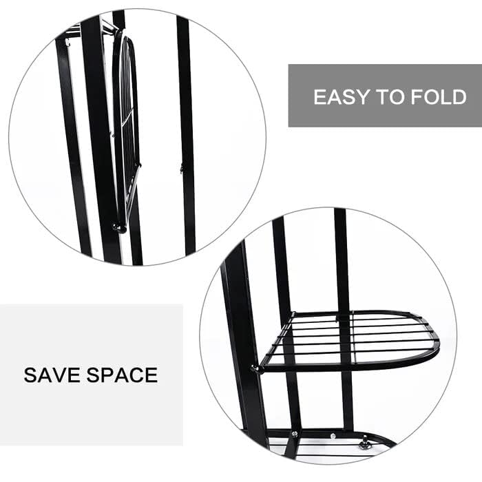 Bee Creative Trendy Decor Metal 6 Tier 7 Potted Plant Stand Multiple Flower Pot Holder Shelves Planter Rack Storage Organizer Display for Indoor Outdoor Garden Balcony Size- HxL 41x18 Inch (Gold) (7/6 Black) - Image 2