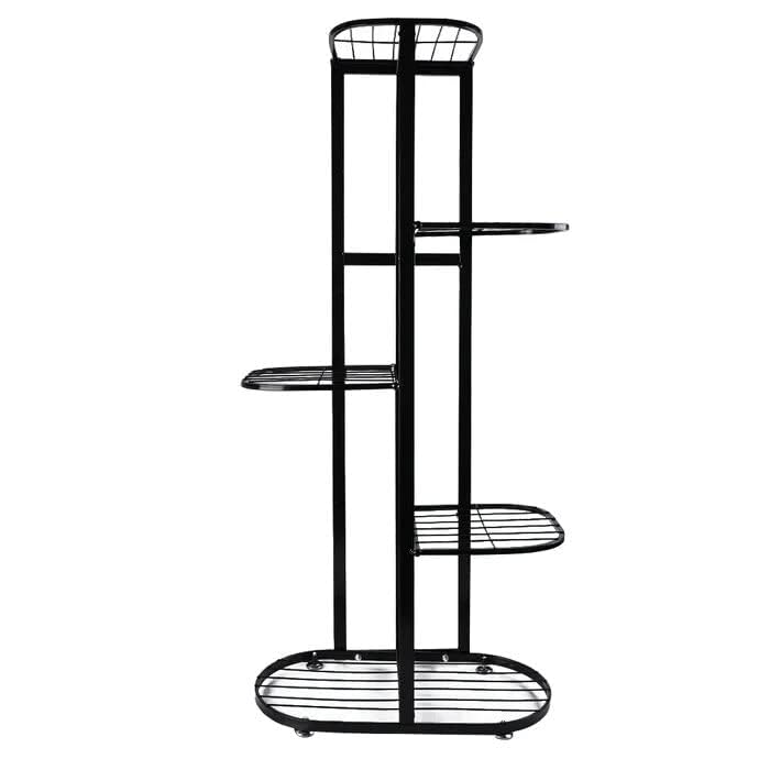 Bee Creative Trendy Decor Metal 6 Tier 7 Potted Plant Stand Multiple Flower Pot Holder Shelves Planter Rack Storage Organizer Display for Indoor Outdoor Garden Balcony Size- HxL 41x18 Inch (Gold) (7/6 Black) - Image 4