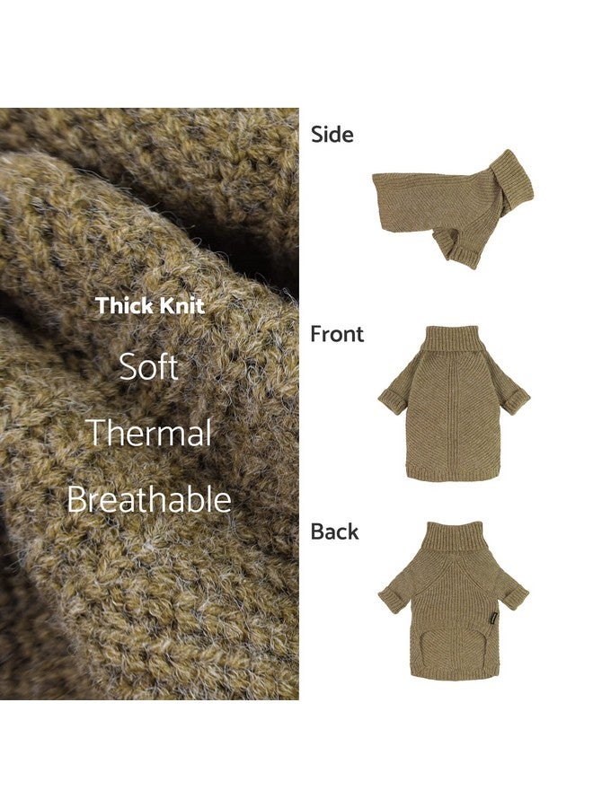 فيت وورم سترة كلاب محبوكة حرارية، معطف شتوي للكلاب، ملابس للحيوانات الأليفة، سترة ذات رقبة مدورة للكلاب، ملابس جرو، بدلة رياضية للقطط، أخضر حكيم متوسط - Image 5