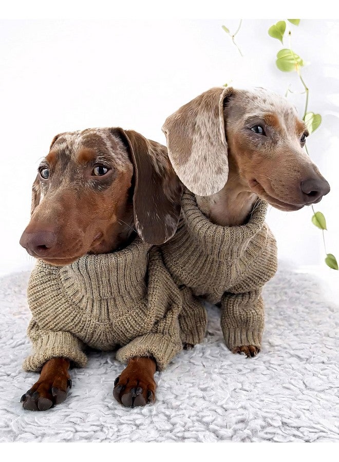 فيت وورم سترة كلاب محبوكة حرارية، معطف شتوي للكلاب، ملابس للحيوانات الأليفة، سترة ذات رقبة مدورة للكلاب، ملابس جرو، بدلة رياضية للقطط، أخضر حكيم متوسط - Image 3