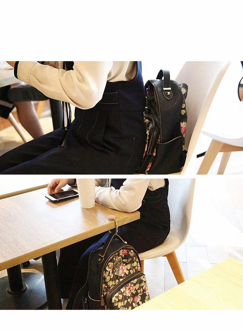 3 PCS Foldable Handbag Hanger with Bling Rhinestones - Stylish Table Purse Hook in White, Pink, and Blue  - Image 3