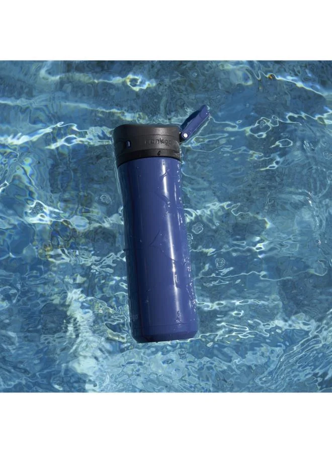 كونتيجو Contigo Plain Stainless Steel Water Bottle with Autoseal Spout and Leak Resistant Design - 590 ml