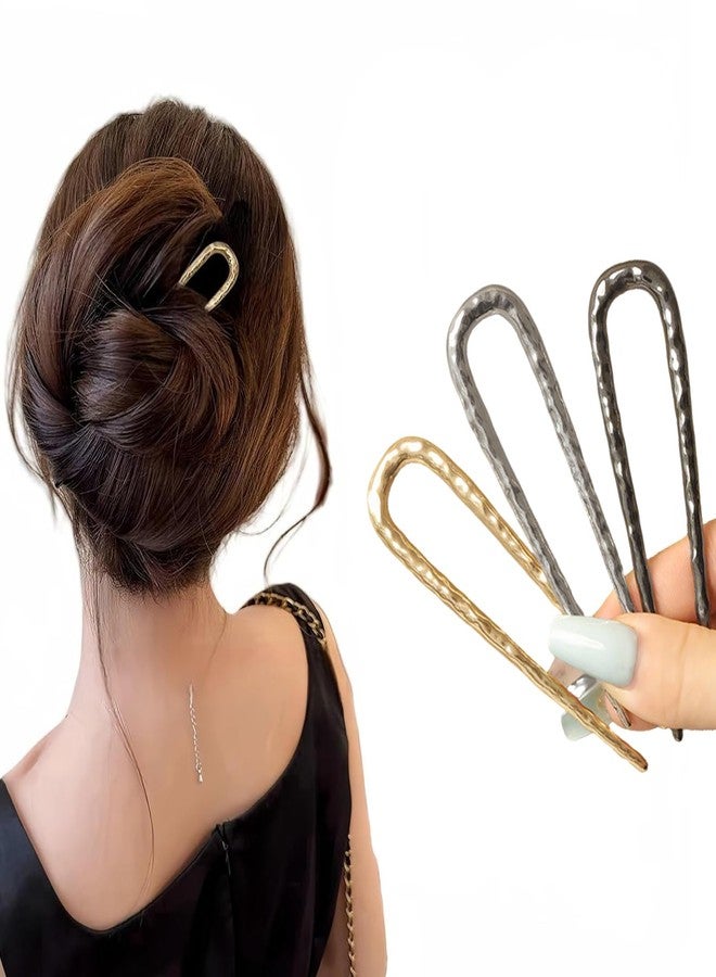 Snmzlc French hair pins for women 3pcs-Elegant French Twists, Buns and Updos with No Hair Damage, Metal U-shaped French Pin Great Hold,Suitable for fine & thick hairUS312 - Image 1