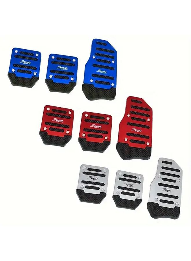3pcs Car Pedal Covers Anti Slip Red Aluminum Alloy ABS Textured Surface Universal Fit for Sedan SUV Easy No Tools Installation Non Slip Grip Enhanced Driving Safety Durable Material Modern Design - Image 2