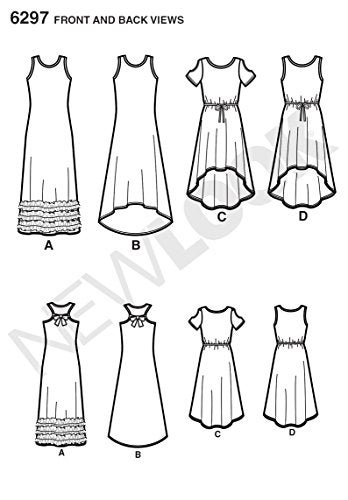 NEW LOOK Simplicity Creative Patterns New Look 6297 Girls' Knit Dress, A (8-10-12-14-16) - Image 3