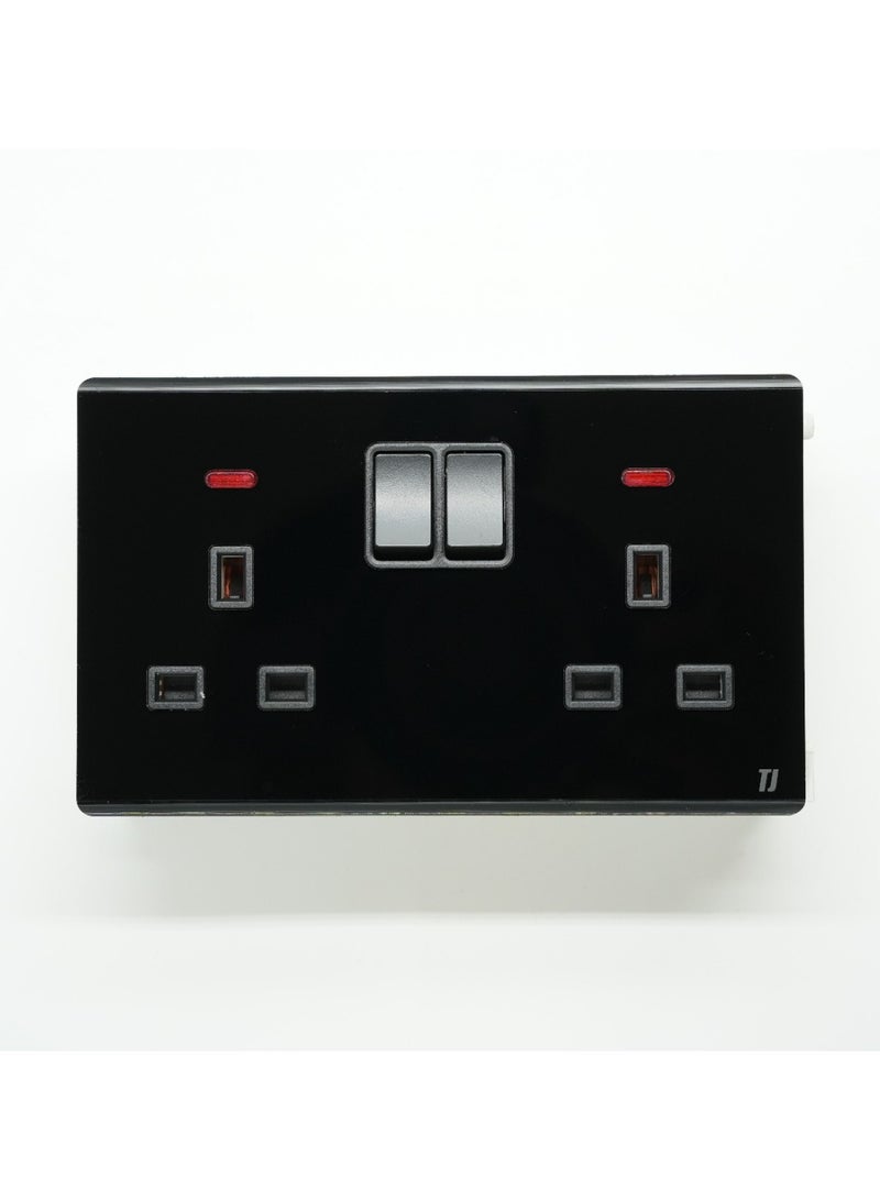 تي جيه TJ INCLINE BLACK BS 13A 2G SWITCH SOCKET 10115