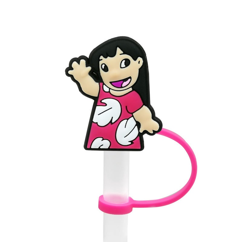 Spot Cartoon Character Straw Cover Straw Cap Silicone Dust Plug Cute Anime Party Straw Decoration Product - Image 1