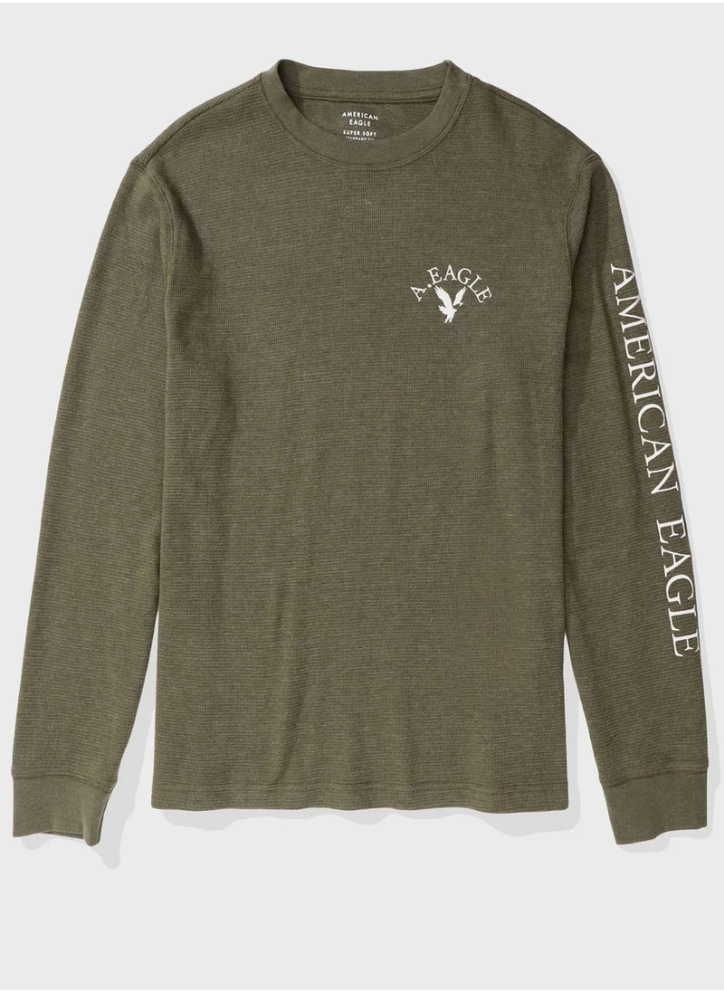 American Eagle Logo Graphic Thermal T-Shirt