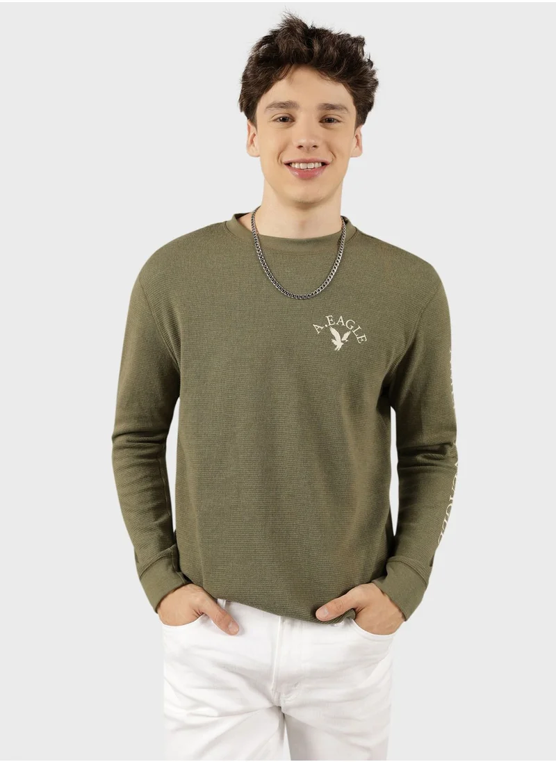American Eagle Logo Graphic Thermal T-Shirt