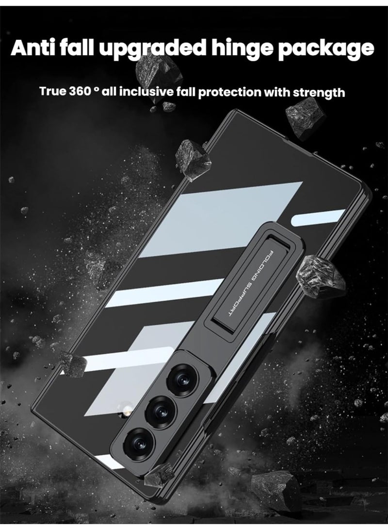 general Clear Case Compatible with Samsung Galaxy Z Fold 7, Built-in Front Screen Protection  Hinge Protection  Stand, Transparent Ultra-thin Protective Cover - Image 5