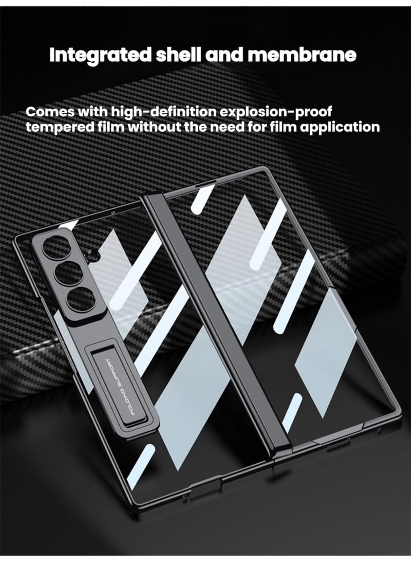 general Clear Case Compatible with Samsung Galaxy Z Fold 7, Built-in Front Screen Protection  Hinge Protection  Stand, Transparent Ultra-thin Protective Cover - Image 2