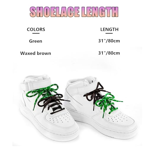 UamGlsob 4PCS Multi Color Shoe Laces for Sneakers, Cool Fun Cute Design DIY Fashion Colored Shoelaces Replacement Strings (Multicolor2-Green) - Image 3