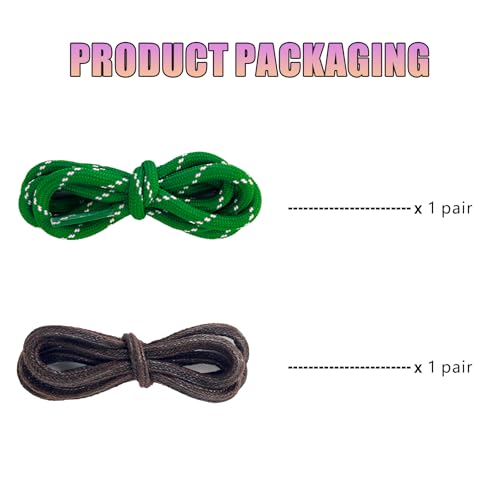 UamGlsob 4PCS Multi Color Shoe Laces for Sneakers, Cool Fun Cute Design DIY Fashion Colored Shoelaces Replacement Strings (Multicolor2-Green) - Image 2