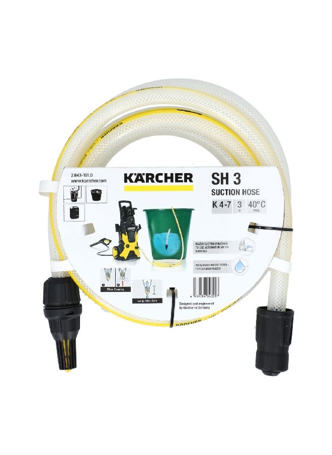 KARCHER - SH 3 Sturdy Drawing Water Suction Hose White and Yellow 3 m JE2.643-101 - Image 1