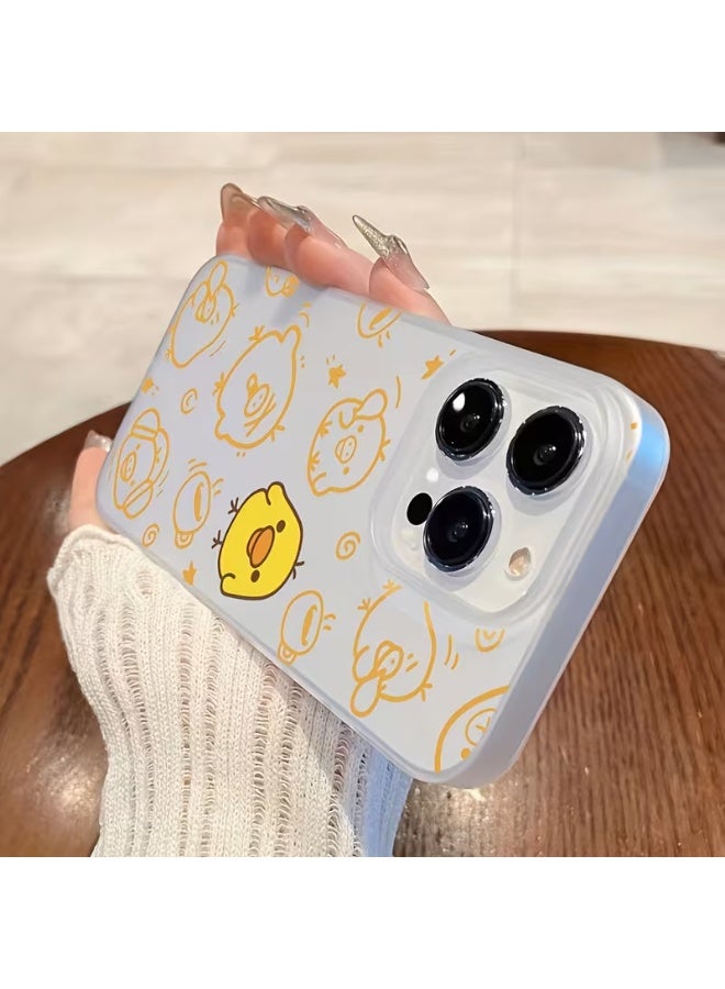 Temu A slim, transparent, matte phone case with a cute, cartoonish, simple, and stylish design. It features a cute chick design, is drop-resistant and scratch-resistant, has a high-definition print, and is of excellent quality. It is compatible with the iPhone 16 Pro Max. - Image 1