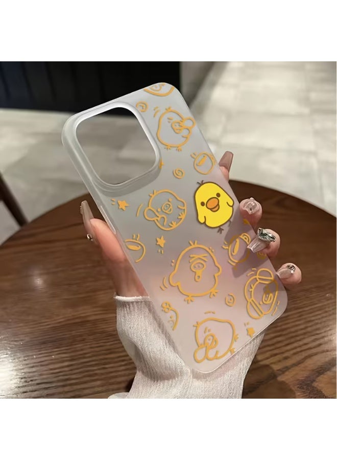 Temu A slim, transparent, matte phone case with a cute, cartoonish, simple, and stylish design. It features a cute chick design, is drop-resistant and scratch-resistant, has a high-definition print, and is of excellent quality. It is compatible with the iPhone 16 Pro Max. - Image 2