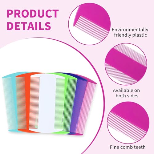 RIANZ® Double-Sided Lice Comb for Kids & Adults – Fine Tooth Plastic Hair Comb for Lice, Dandruff & Nit Removal – Reusable, Gentle Scalp Care – Multicolor (Multicolor - Pack of 2) - Image 4