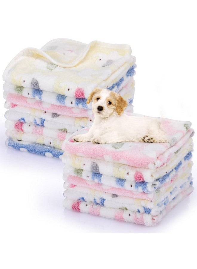 Chumia Chumia 15 Pcs Blankets for Dog Cat Soft Fluffy Fleece Washable Pet Dog Pattern Print Fleece Blankets for Pets Throw Warm Bed Mat for Puppy Cat 3 Colors, 24 x 16 Inches(Elephant) - Image 1