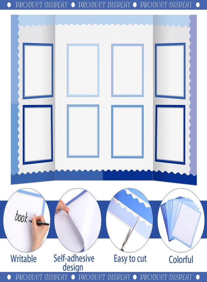Dinifee 42 Pcs Science Fair Board Supplies Include 24 Trim Scalloped Bulletin Board Borders 18 Presentation Board Subtitles for Classroom Office Display Boards (Blue) - Image 3